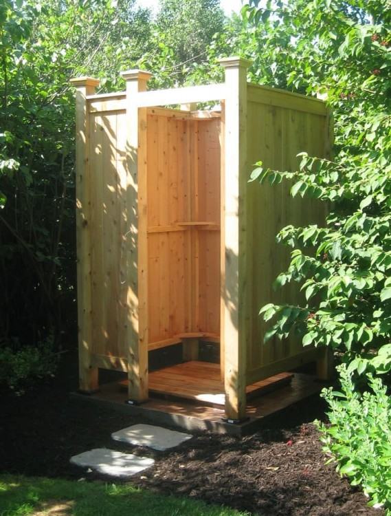 Brand new outside shower w/ bench Yarmouth, Cape Cod vacation rental on  WeNeedaVacation
