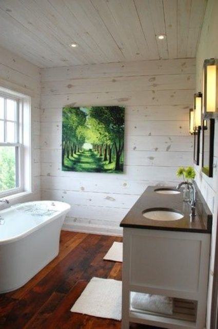 bathroom wood ceiling ideas