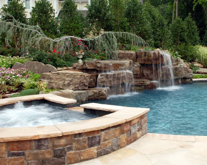 spa design ideas paramus new jersey custom formal swimming pool  installation with deck jets and pergola franklin lakes nj