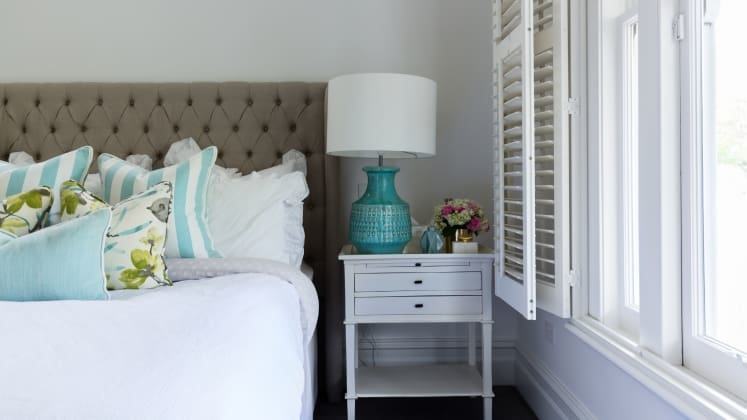 The Best Paint Colors from Sherwin Williams: A little bit of lavender in  your blue makes for a subtly feminine look, like in this crisp yet soft  bedroom