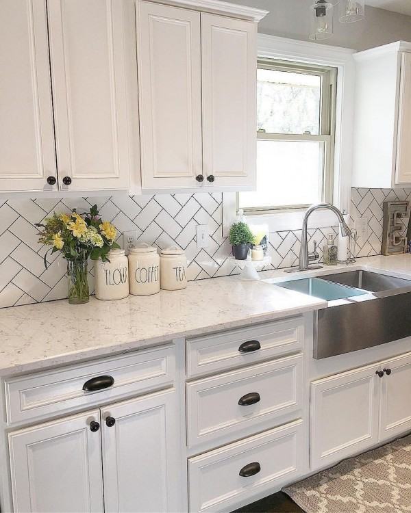 Azure Continuous Flower Pattern Kitchen Backsplash