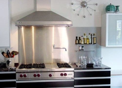 Below is for example an image of a stainless steel backsplash design that  did