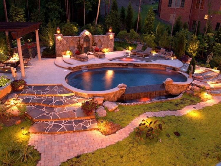 Backyard Lighting Ideas Landscape Around Pool For Party Outdoor Fixtures  Decorative