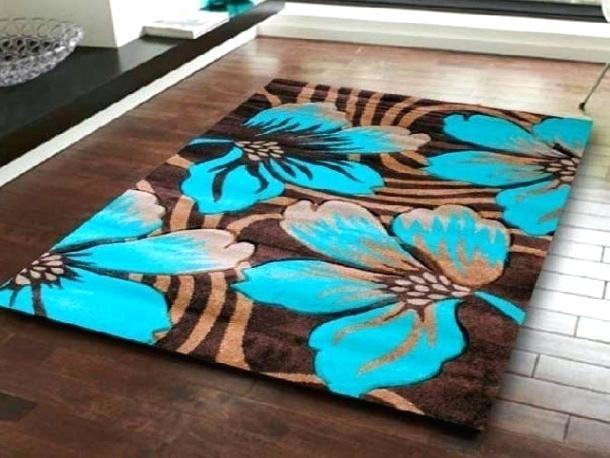 brown turquoise area rug