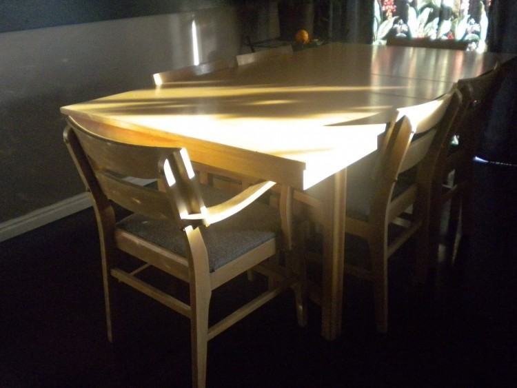 Ercol Blonde Mid Century Rectangular Drop Leaf Dining Table And 4 Windsor  Chairs photo 1