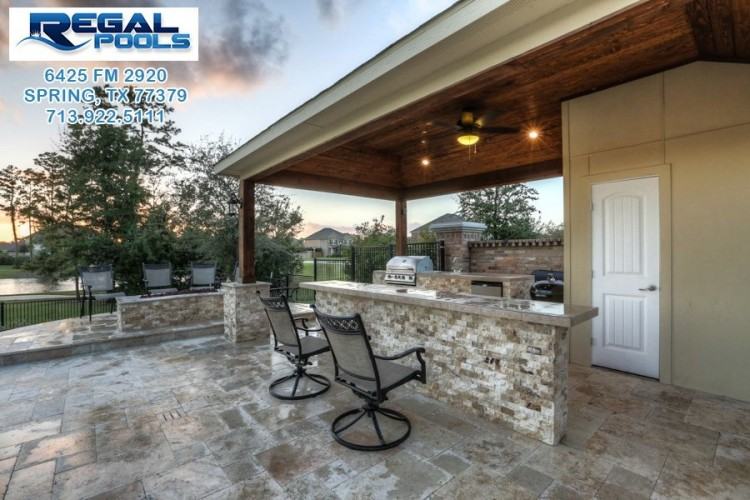 55 Seasons Trace The Woodlands, TX 77382: Photo Relax in this outdoor living  space, perfect for any type of weather! Notice the bead board cathedral  ceiling