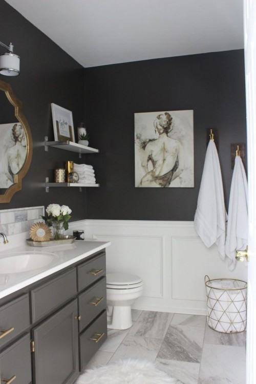 dark tile bathroom small ideas gray images