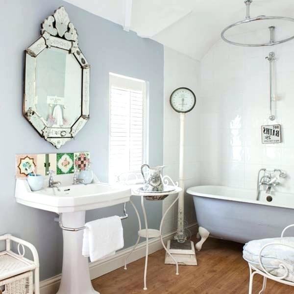 Small chairs or stools add more comfort and style to bathrooms designs