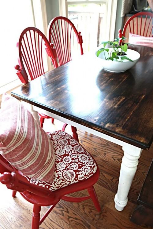 Red chairs bring excitement and playfulness to the room [From: Becky  Harris / Houzz