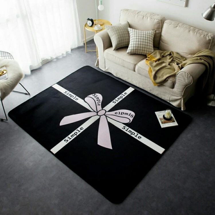 black bedroom rug