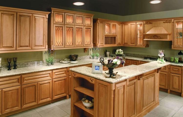 A traditional kitchen with whitewashed maple wood cabinets and a mosaic  tile backsplash | Best Kitchens Ever | Pinterest | Kitchen decor, Kitchen  Cabinets