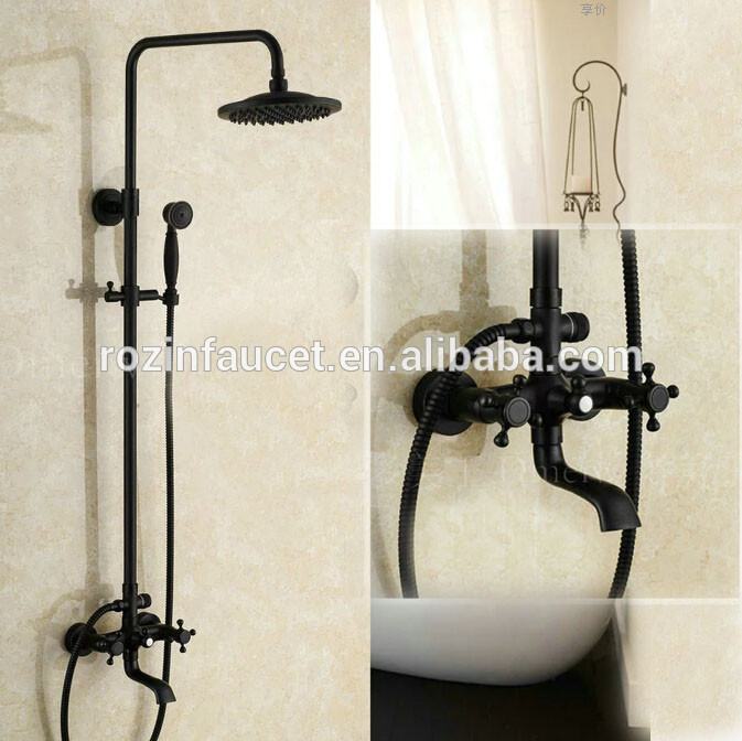 2019 Matte Black Shower Mixer Set Wall Mounted Outdoor Shower Faucet Single  Handle Rainfall Bath Shower Complete Set With Handshower From Qqq541278,