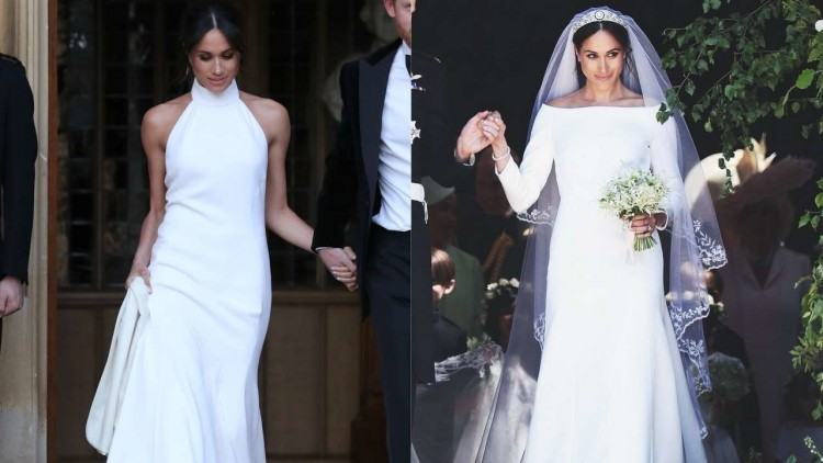 Before the world even had a chance to recover from the gorgeousness of Meghan  Markle 's first elegant wedding dress, the new Duchess of Sussex stunned in  a