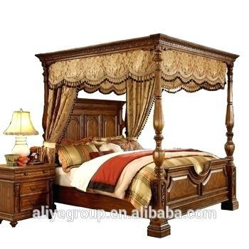 antique canopy bed inspired white luxury king poster crown