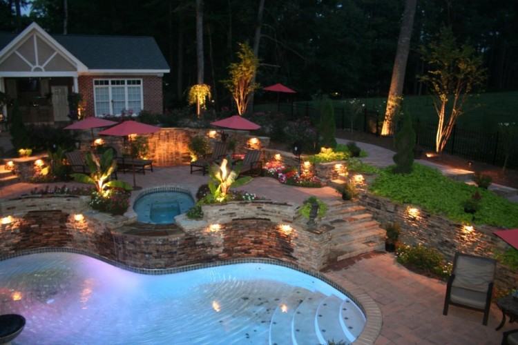 Lighting Scheme Stylish Contemporary Swimming  Pool