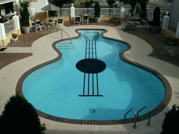 Large size of Contemporary unusual swimming pool brown concrete swimming  pool floor stainless steel pool ladded