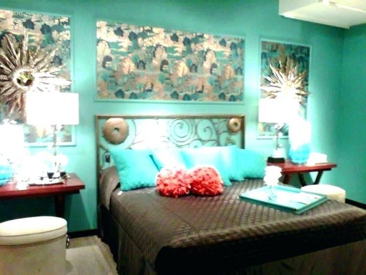 Apartment Bedroom Decorating Ideas Plain Teal Wall Paint Fancy Light Brown  Armchair Plain Brown Wooden Floor Panel Golden Dotted Brown Pillow Simple  Wooden