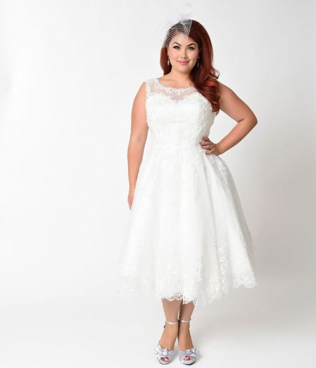 Vintage Inspired Wedding Dresses Amour Lace Wedding Gown Ivory Womens Plus  Size $324