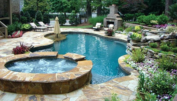 Fireplace next to the pool offers a wonderful focal point for the outdoor  lounge | Garden ideas | Pinterest | Outdoor lounge, Design trends and  Landscape