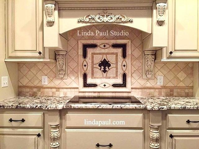 tile backsplash medallions metal kitchen insert tiles