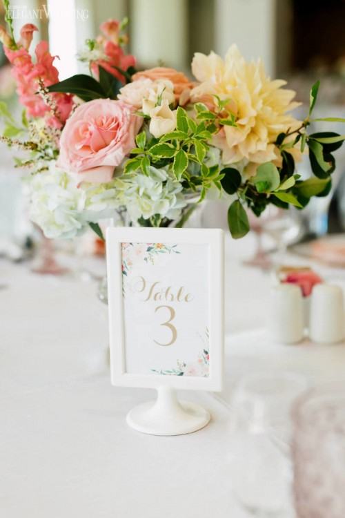 Rentals + Linen: Kirby Rentals | Signage & Calligraphy: nategeoGraphics  | Venue: Private Residence in Winter Park, Florida | Paper Flower Backdrop:  Etsy