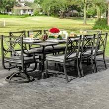 Audubon 72x42 Inch Aluminum Patio Dining Table By Lakevie