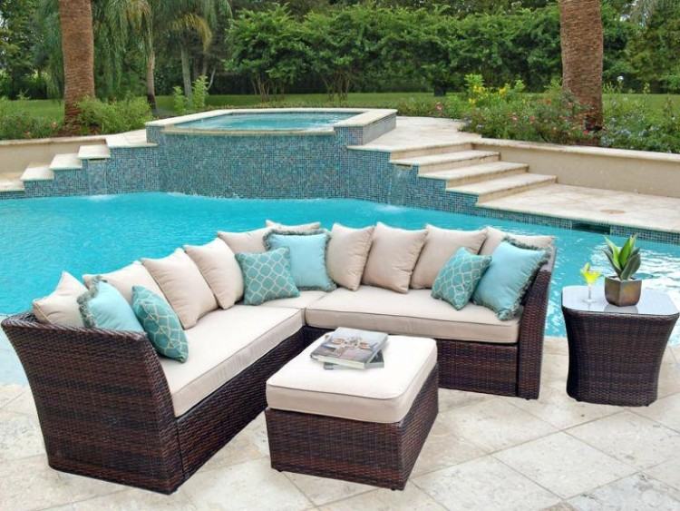 Belham Living Meridian Round Outdoor Wicker Patio Furniture Set with  Sunbrella Cushions | from hayneedle