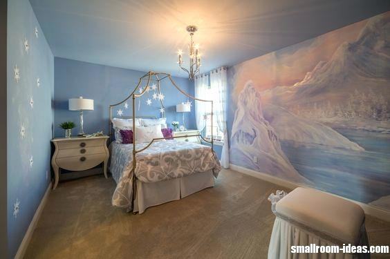 Frozen Wall Mural Dreams Come True Girls Bedroom Inspired By The Frozen  Cartoon Home Interior Design Kitchen And Bathroom Designs Architecture And